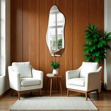 40x115 Organic Decorative Floating Wall Mirror, Frameless With Stand - Không có khung - Xem 6