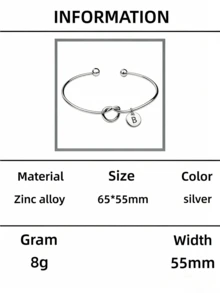 1条简约欧美风金属字母吊坠手链，适合女士日常佩戴。可能存在轻微色差，请以实物为准。材质为锌合金。请按照图片所示的保养说明进行维护，并避免接触水。 - 手鐲 - 查看 60