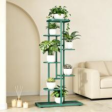 7/6/5/4 Tier Plant Stand - Home Garden Decor & Plant Storage Rack - Creative Pot Organizer Stunning Design, Perfect For Indoor/Outdoor Decor Space-Saving Indoor/Outdoor Plant Stand - 七層青色 - 查看 2