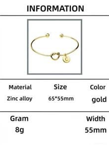 1条简约欧美风金属字母吊坠手链，适合女士日常佩戴。可能存在轻微色差，请以实物为准。材质为锌合金。请按照图片所示的保养说明进行维护，并避免接触水。 - 手鐲 - 查看 25