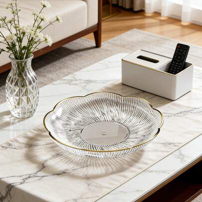 10-delars set med återanvändbara PET-plastskålar med guldkant, moderiktiga och dekorativa, lämpliga för vardagsrum, arbetsrum, examenspresenter, svensexapresenter, brudtärnepresenter