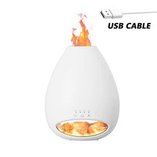 جهاز نشر الروائح بمصباح ملح الهيمالايا سعة 200 مل، جهاز نشر الروائح العلاجية المهدئة، مرطب الزيوت الأساسية، يخلق تجربة منزلية كمنتجع صحي، محمول وسهل الاستخدام - أبيض - مشاهدة 3