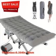 [Comfortable Folding Bed] 1 Extra-Large Heavy-Duty 75-Inch Folding Bed With Mattress, Camping Bed, Portable Folding Bed, Guest Bed, Suitable For Teenagers, Adults, Travelers, Gardens, Balconies, Camping Gear And Equipment. - 小號灰色-不含床墊 - 查看 1