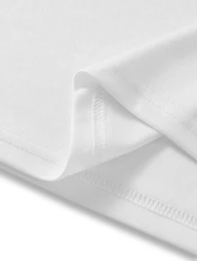 LaMello Ball Simple T Shirt-  All StarLadies Plain White Round Neck Short Sleeve Casual T-Shirt Blouse - White - View 2