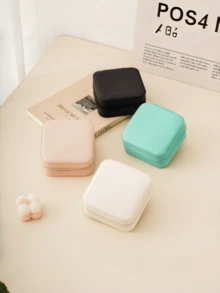 Beige Fabric Lined Travel Jewelry Box, Zipper Closure & Soft Padded Interior - Bridesmaid Proposal Gift, Mother's Day Birthday Gift, Women's Jewelry Box, Classic Design, High-Quality Lining, Bridal Party Jewelry Case, Makeup Room Decor - Multicolor - View 7