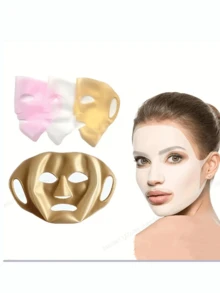 3D Silicone Face Mask Holder, Reusable Face Mask Fixing Tool With Ear Hooks, Moisturizing Facial Care Appliance - Multicolor - View 2