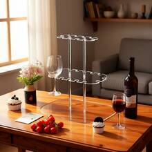 1 chiếc giá đựng ly cocktail sâm panh trong suốt bằng acrylic, giá trưng bày nhiều tầng cho tiệc cưới, tiệc sinh nhật. - trong suốt - Xem 4