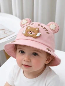 Baby Hats, Cute Bear Design Sun Protection Baseball Cap For Toddlers, Boys & Girls, Spring/Autumn - Bear Wings - View 3