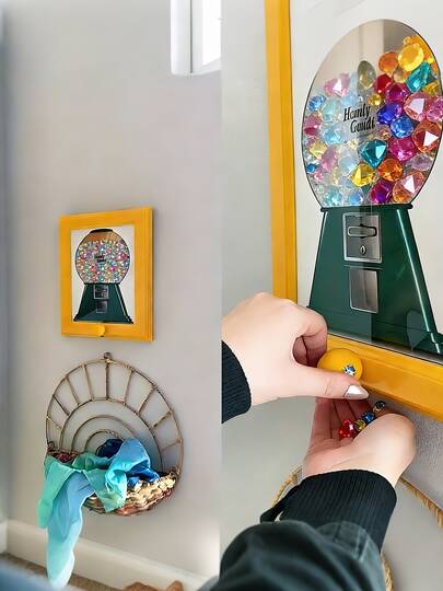 1pc Colorful Square Photo Frame, Wall-Mounted Design With Storage Space, Rotatable For Easy Photo Display, Suitable For Photo Exhibition, Winter Decor, Home Decor, Kitchen Accessories, Room Decor, Christmas Decoration, Great As Birthday Gift