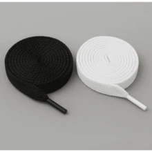 1 Par de Cadarço Para Tênis Poliester Achatado 120cm R1929 - Preto - Visão 3