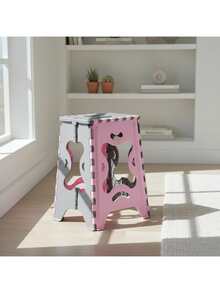 Banco Plegable Grande Portatil Plastico Soporta 120kg 1pz Acabado De La Estructura Mate Color Verde Pastel - ROSA PASTEL - Ver 3