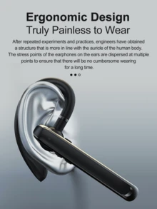 REMAX 180° Rotatable Bluetooth Earphone, Dual-Device Connection, Waterproof & Sweatproof, ENC Noise Cancellation, HD Call Quality, Voice Prompt, Suitable For Business Use - Black - View 6