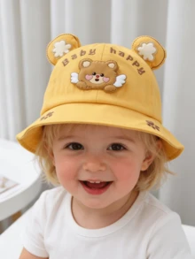 Baby Hats, Cute Bear Design Sun Protection Baseball Cap For Toddlers, Boys & Girls, Spring/Autumn - Bear Wings - View 4