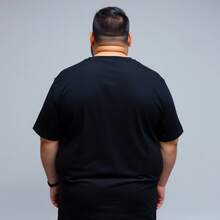 Plus Size Christian T-Shirt "Until He Comes" Premium 100% Cotton Knit Shirt - 黑色 - 查看 2