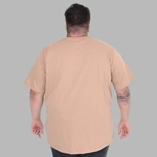 Camiseta Plus Size Cristã Até que Ele venha Camisa Malha Premium 100% Algodão - Bege - Visão 2