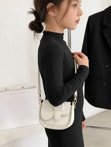 儿童斜挎包，时尚迷你包，PU皮革材质，新款小女孩单肩包，节日礼物，白色、黑色、玫瑰红、紫色、粉色 - 彩色 - 查看 4