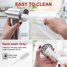 12pcs Stainless Steel Meat Grinder Attachment Kit For KitchenAid Stand Mixers, Multi-Functional Home Kitchen Accessory With Sausage Stuffer Tubes & Cleaning Brush, F-Ood-Grade Durable Metal For Meat Mincing & Sausage Making, Easy To Install & Clean - Silver - View 7