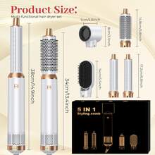 ATOPSKINS 自动卷发造型器 | 沙龙级卷发/直发/柔顺/蓬松造型 | 告别毛躁，打造内卷/外卷发和轻盈刘海 | 圣诞新年礼盒套装 | 适合所有发质，方便旅行携带（居家/日常/约会/派对/沙龙/度假）（铂金款） - 白色 - 查看 6