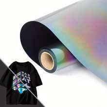 Cuộn decal chuyển nhiệt phản quang cầu vồng, thích hợp để tự làm áo thun - Co giãn, chống thấm nước, giặt máy được, dễ cắt, ủi lên vải. - X - Xem 2