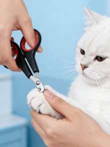 5毫米不锈钢宠物指甲钳，防滑手柄，精准修剪猫狗指甲，弧形刀片+安全护罩防止过度修剪，简约银色设计，日常宠物护理必备 - 彩色 - 查看 3