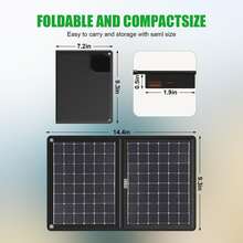 30W Double-Fold Solar Panel, Ultra-Thin And Portable Design, Outdoor Camping Emergency Power Supply, Suitable For Mobile Phone Power Banks And Drones. Camping Solar Panel, Lightweight Charger, Solar Charger, Double-Fold Panel, Suitable For Campers. - Black - View 10
