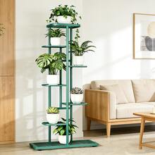 7/6/5/4 Tier Plant Stand - Home Garden Decor & Plant Storage Rack - Creative Pot Organizer Stunning Design, Perfect For Indoor/Outdoor Decor Space-Saving Indoor/Outdoor Plant Stand - 七層青色 - 查看 12