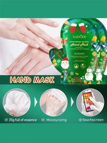 4 双装 - 圣诞礼物保湿手足护理套装，保湿手套和袜子，适用于手足护理、足部SPA派对用品、圣诞袜填充物、自我护理礼物 - 彩色 - 查看 5