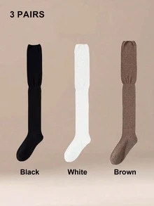 1双过膝蝴蝶结长袜，夏季女童日系JK风及膝袜，冬季防滑孕妇袜，舒适纯棉长袜，优雅日系休闲长袜，春夏款 - 彩色 - 查看 18