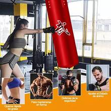 Saco de boxeo profesional Saco de boxeo con guantes de boxeo Colores Negro y Rojo - Rojo - Ver 8