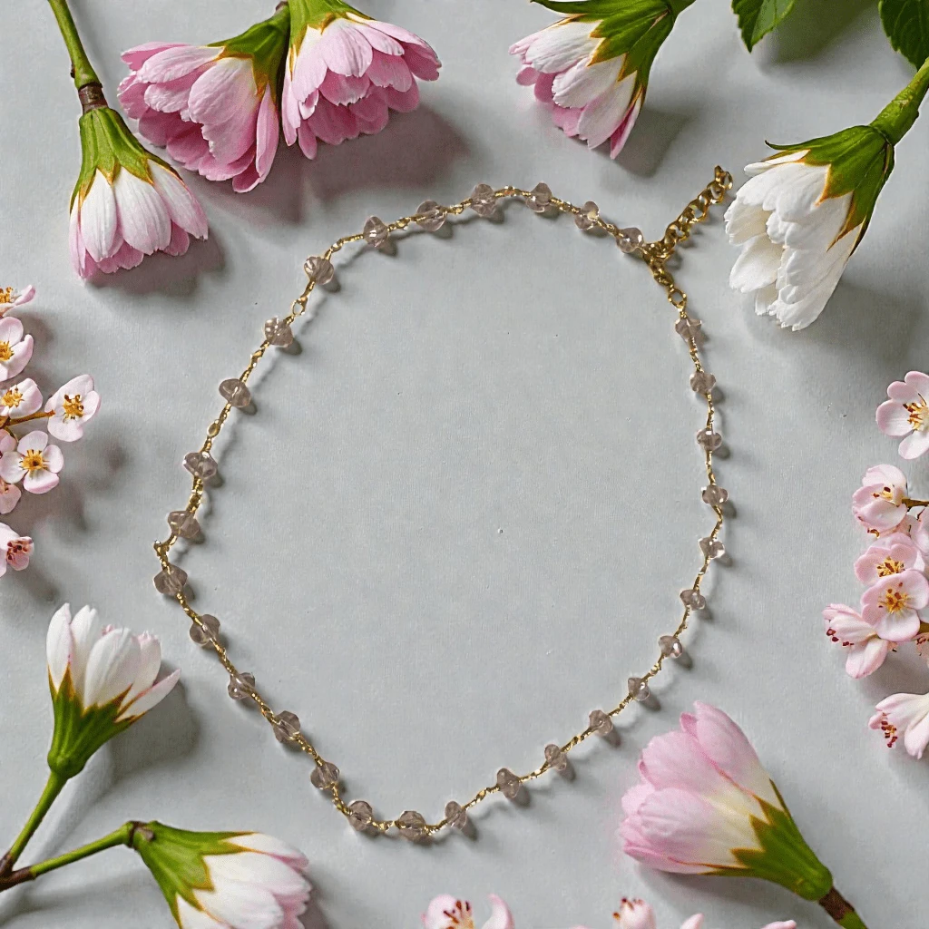 Handmade Necklace With Cristal Beads - 粉色 - View 1