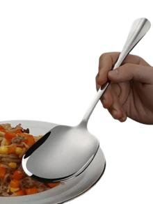 2 Packs Extra Large Stainless Steel Long Handle Serving Spoons | Durable Thickened Design, Suitable For Home, Hotel, Canteen, And Restaurant, 304 Stainless Steel