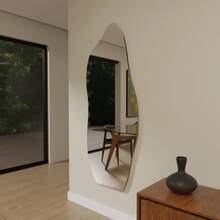 40x115 Organic Decorative Floating Wall Mirror, Frameless With Stand - Không có khung - Xem 2