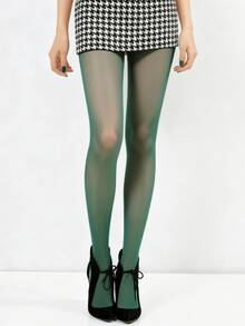 1 Pair Plus Size Women's Skin-Friendly Silky Sheer Pantyhose | Smooth, Sexy, Confident Charm Display - Dark Green - View 6