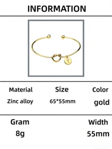 1条简约欧美风金属字母吊坠手链，适合女士日常佩戴。可能存在轻微色差，请以实物为准。材质为锌合金。请按照图片所示的保养说明进行维护，并避免接触水。 - 手鐲 - 查看 15