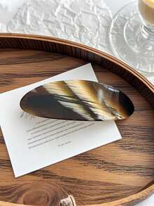 5pcs/1pc Acrylic Flat Oval 9.8cm Hair Clips, Fashion Hair Accessories, Ponytail Clips, Minimalist Hair Barrettes, Suitable For Short Fluffy Hair, Daily Wear, Holiday Gift, Head Accessories - Multicolor - View 12