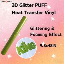 Pegatinas de vinilo con brillo 3D blanco CHEONET - Multicolor, adecuadas para camisetas DIY, bolsas, decoraciones navideñas, suministros para bodas DIY, vinilo de transferencia térmica para todas las máquinas de corte, fácil de cortar - Multicolor - Ver 71