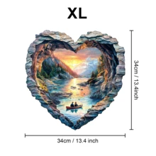 1件路易斯湖木制拼图，不对称动物造型木制拼图玩具，独特派对游戏礼物，装饰艺术拼图，桌面魔法拼图，创意儿童益智拼图，节日礼物，成人木制拼图，圣诞礼物，新年礼物，生日礼物（2D拼图） - 彩色 - 查看 11