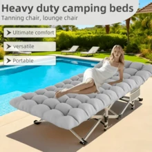 DEYUI Portable Adult Sleeping Bed Frame With Mattress | 755/655/555/455/355 Lb Load Capacity, Foldable Guest/Camping Bed, Ideal For Teenagers And Adults, Suitable For Travel, Patio, Terrace, And Outdoor Use, Oxford Cloth Cover, Alloy Steel Frame. - 升級版 755lbs 黑色床墊套裝 - 查看 2