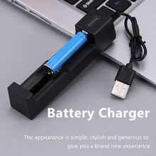 18650 USB Rechargeable Battery, 3000mAh Large-Capacity 3.7V Lithium-Ion Battery, 18650 Flashlight Headlamp Battery Set - 藍色 - 查看 9