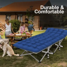 DEYUI Portable Adult Sleeping Bed Frame With Mattress | 755/655/555/455/355 Lb Load Capacity, Foldable Guest/Camping Bed, Ideal For Teenagers And Adults, Suitable For Travel, Patio, Terrace, And Outdoor Use, Oxford Cloth Cover, Alloy Steel Frame. - Giá tốt, nặng 555lbs, bộ màu xám kèm nệm. - Xem 8