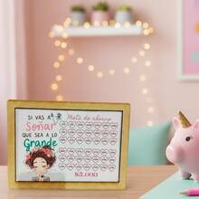 HUCHA DE MDF 3 MM CON CONTADOR, CAJA DE AHORRO, CON FRASE MOTIVACIONAL SI VAS A SOÑAR QUE SEA A LO GRANDE HUCHA CON CONTADOR DE MONEDAS, LA MEJOR OPCIÓN DE REGALO PARA ESTABLECER UN FONDO DE EMERGENCIA, META DE VIAJES, METAS PERSONALES , CUMPLEAÑOS , ARTICULO DESARMADO ARMADO FÁCIL - Multicolor - Ver 4