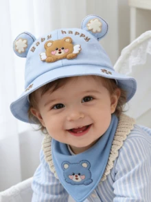 Baby Hats, Cute Bear Design Sun Protection Baseball Cap For Toddlers, Boys & Girls, Spring/Autumn - Bear Wings - View 2
