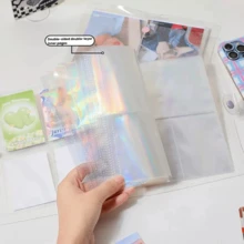10包A5尺寸透明活页贴纸补充装，3英寸和5英寸激光6孔相册内页，透明内页适用于贴纸书、相机、明信片册、贴纸书内页、口袋，高品质PP材质，非常适合偶像照片卡、明信片、交换卡、照片、学生证、文件收纳、贴纸收纳、迷你剪贴簿、办公用品、学校用品、返校用品。