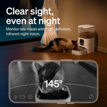 新一代自动喂猫器，带监控摄像头，AI远程喂猫，双电源供电：USB和电池，2.4G WiFi自动喂狗器，夜视功能，猫粮分配器 - 3L - 查看 6