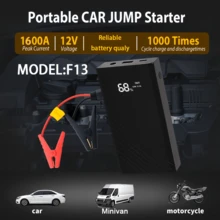 12V 8000mAh Portable Car Jump Starter Power Bank With Flashlight For Cars&Motorcycles-A Must Have For Long Road Trips - màu đen - Xem 2