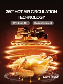 dreame 4.7夸脱大容量智能全自动空气炸锅，配备多功能LED触摸屏，适用于煎炸、烘焙、烤鸡和微波烹饪。 - 英規插(220-240V) - 查看 2