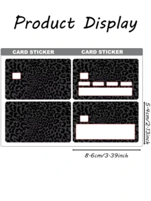 1pc Leopard Pattern PVC Funny Credit Card Sticker, Leopard Print Pink Leopard Colorful Leopard Creative Mini Card Skin Sticker, Art Sticker,Back To School,School Supplies - Multicolor - View 24