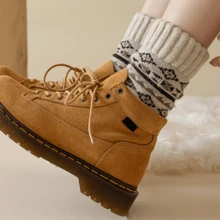 1/5 Pair Thick Yoga Socks, Moisture-Wicking, Warm, Winter Cold-Proof - Multicolor - View 6