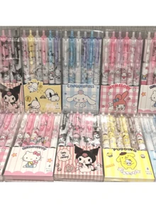 6支装三丽鸥0.55mm圆珠笔芯，Hello Kitty、Kuromi、Melody卡通图案，速干圆珠笔，学习文具，儿童礼物/圆珠笔，学习用品，动漫卡通文具