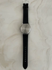 Casio MTP-V004L-7A Men's Casual Round Quartz Watch, Black Leather Strap, Classic Minimalist Wristwatch, Business Watch, Ideal Gift For Men, Daily & Office, Father's Day Anniversary - Silver - View 6